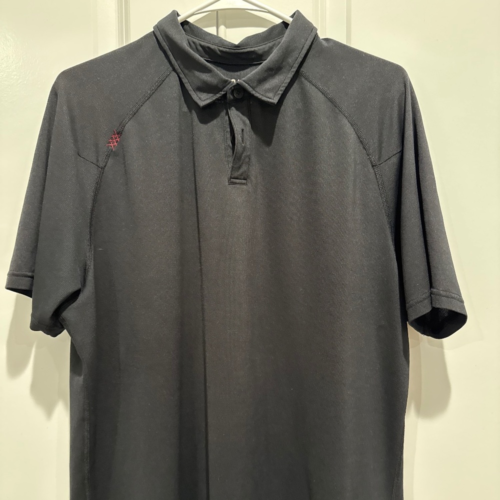 Rhone Delta Pique Performance Polo Large Black
